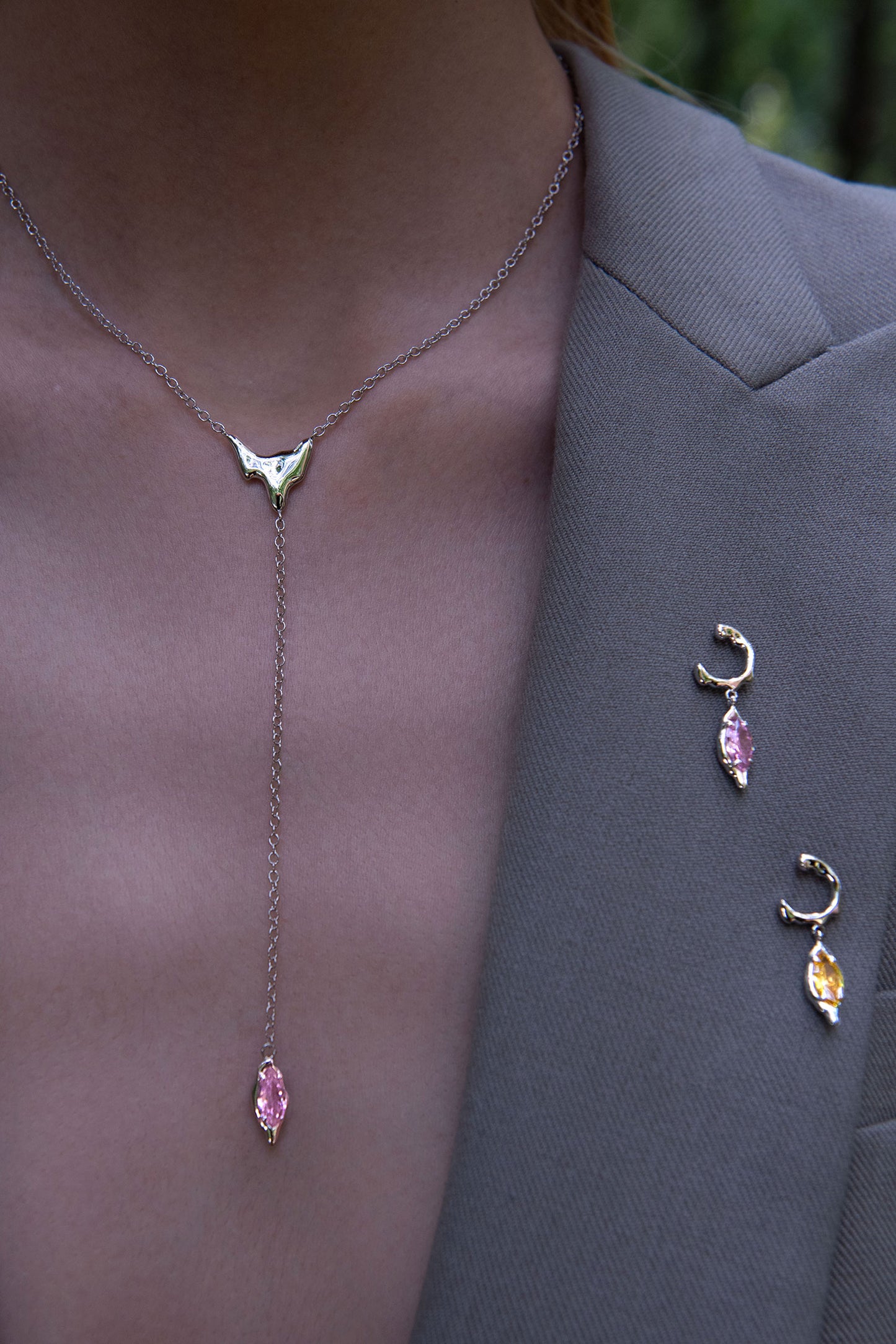 Triple Tipsy Wine Hearts Hard Candy Ear Clips