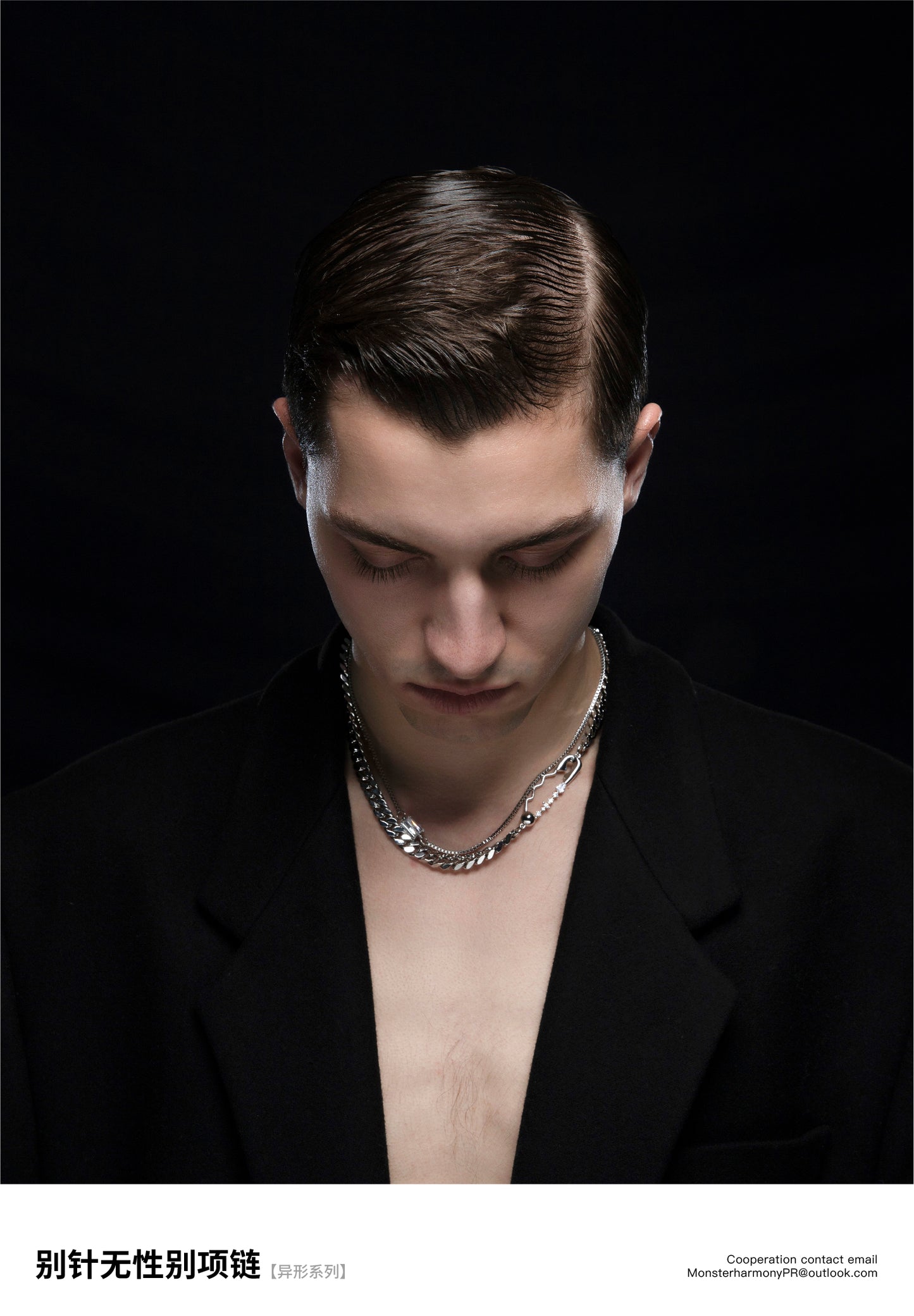 MH_ Shaped pin genderless necklace