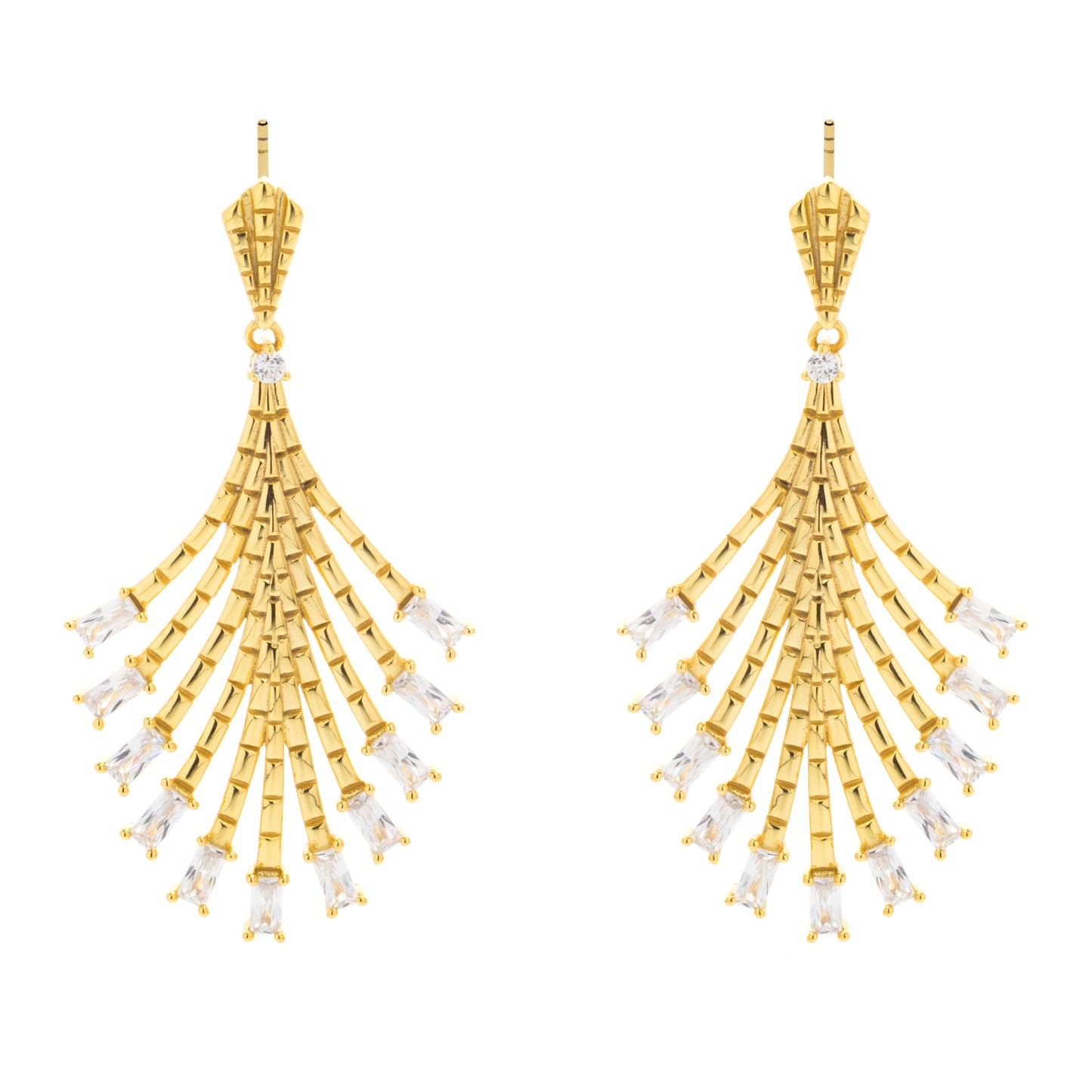 ZIVGREY_ Gold Fan shaped earrings