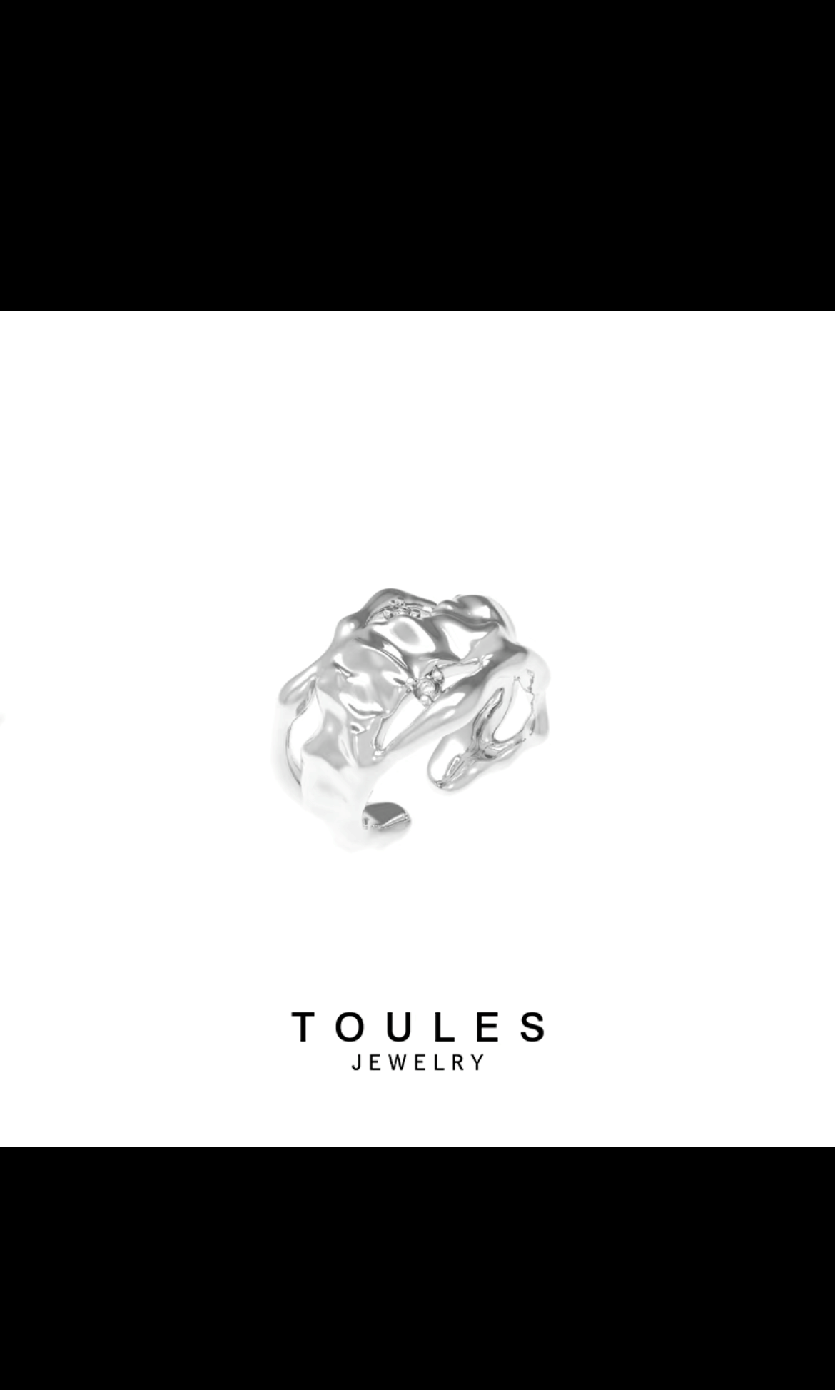 TOULES _Wave pattern openwork shaped ring