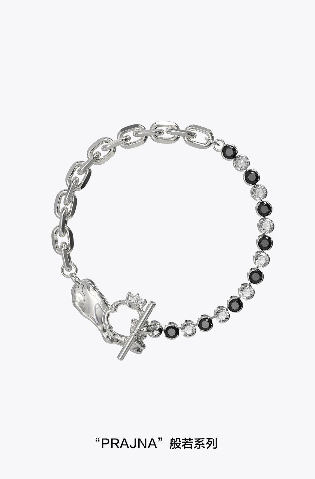 BOONEE＿Checkerboard Collection - black and white diamond patchwork bracelet