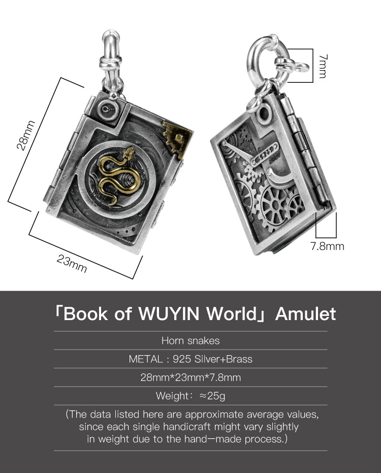 WUYIN_ Book of WUYIN World Amulet in 925 Silver