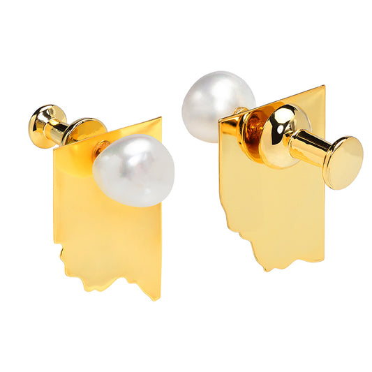 Pearlona_ The Aha! Moment Gold Stud Earrings