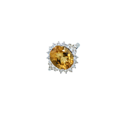 Shiny shiny_ Oval Citrine Ring