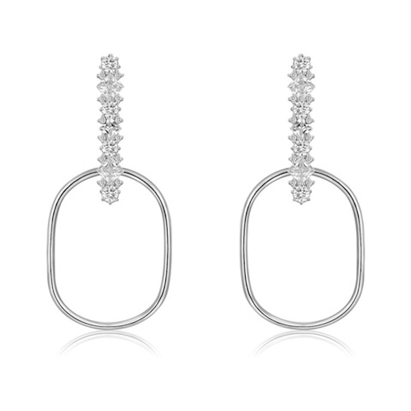 Triple Tipsy _ Water Splash zirconia hoop earrings