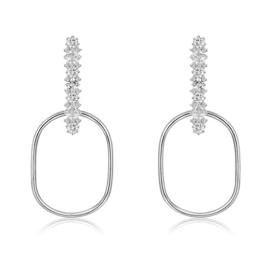 Triple Tipsy _ Water Splash zirconia hoop earrings