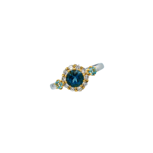 Shiny shiny _ Lagoon Round Cut Topaz Zircon Ring