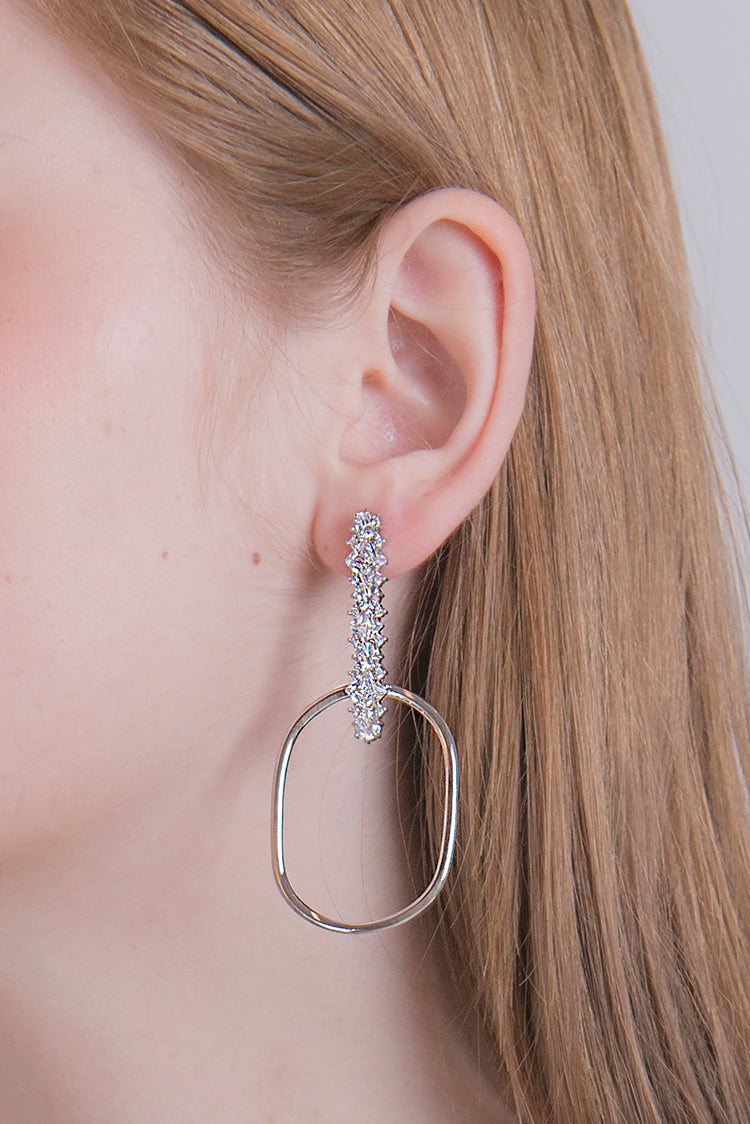 Triple Tipsy _ Water Splash zirconia hoop earrings