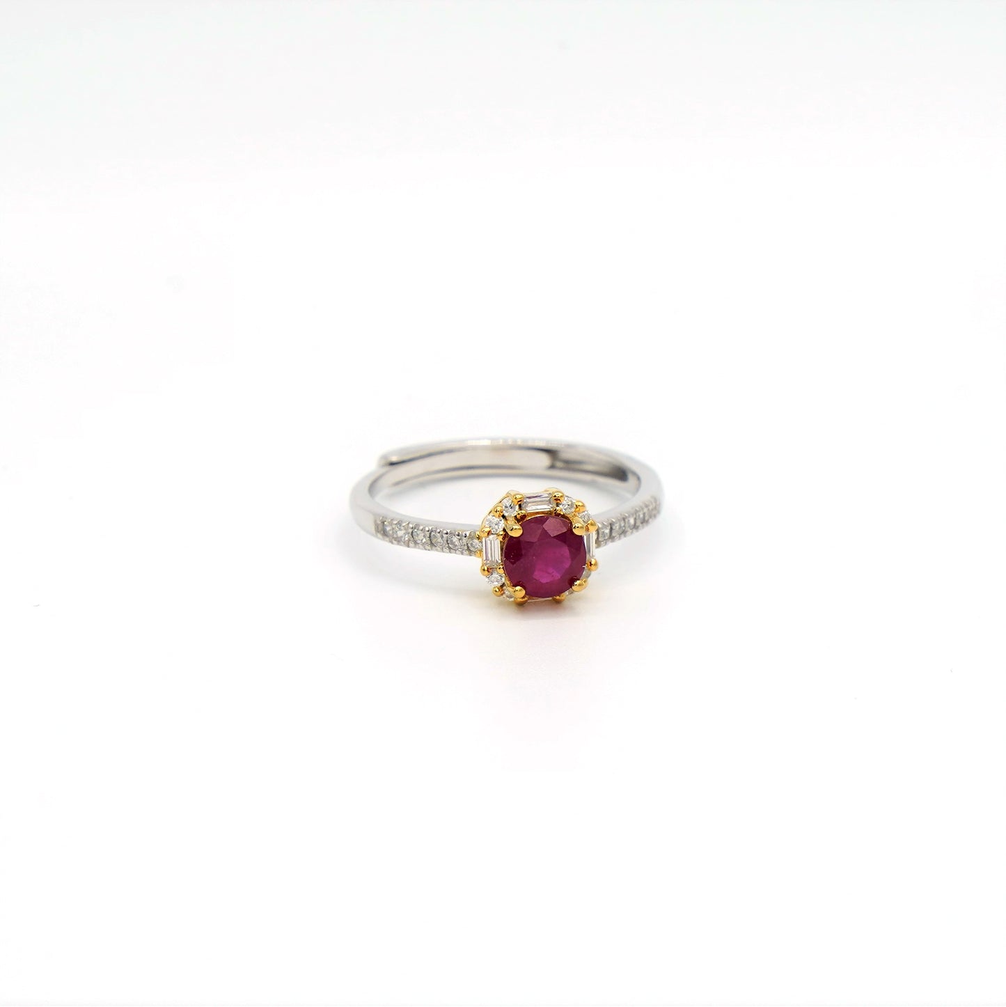 Shiny shiny _ Red Crystal Small Round Ring