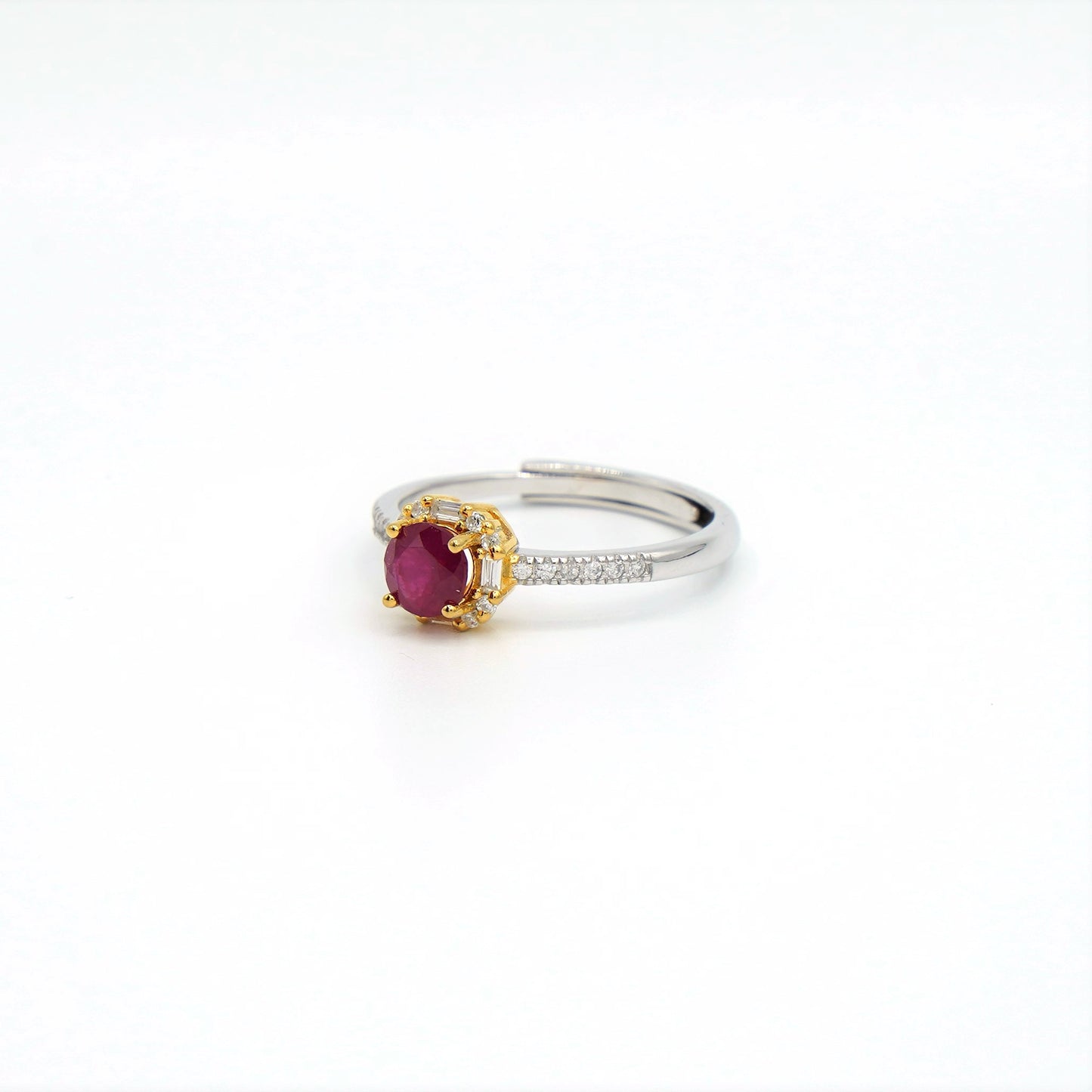 Shiny shiny _ Red Crystal Small Round Ring