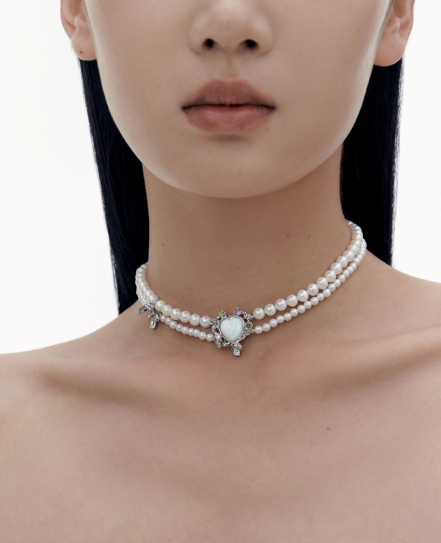 BOONEE _ Opal Garden Collection - Double layer pearl necklace