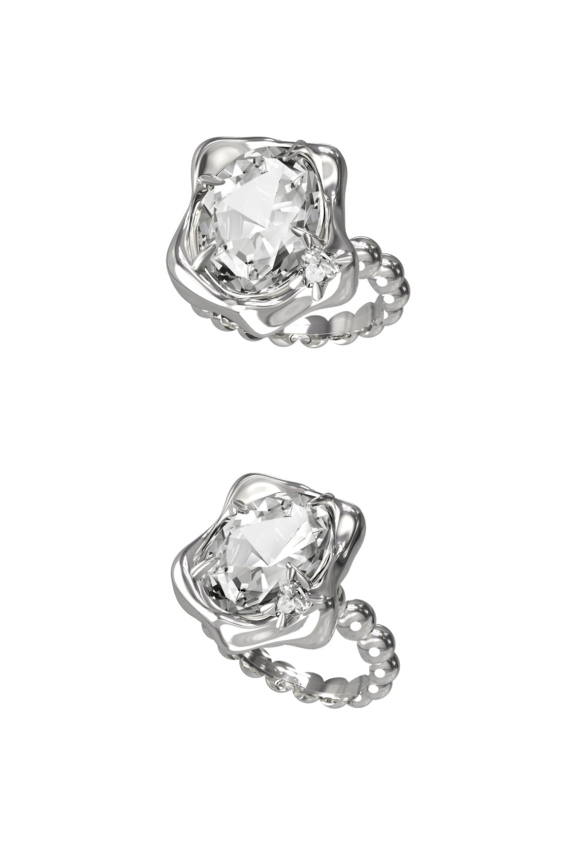 BOONEE _ Illusion Series Oval Zirconia Ring