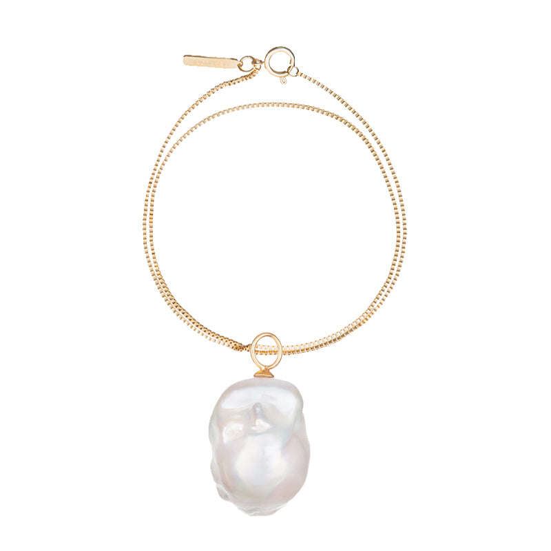 Pearlona_baroque pearl gold pendant