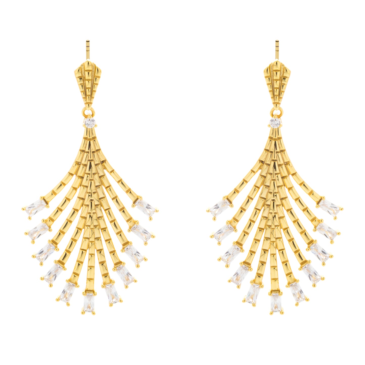 ZIVGREY_ Gold Fan shaped earrings