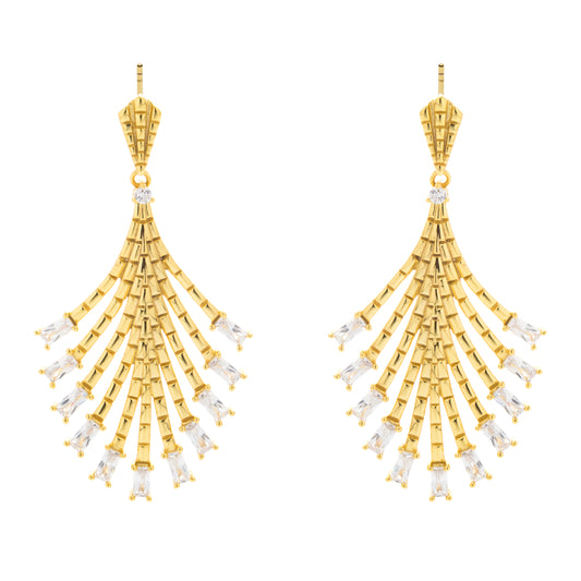 ZIVGREY_ Gold Fan shaped earrings