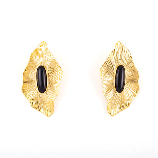 ZIVGREY_ Black Agate earrings