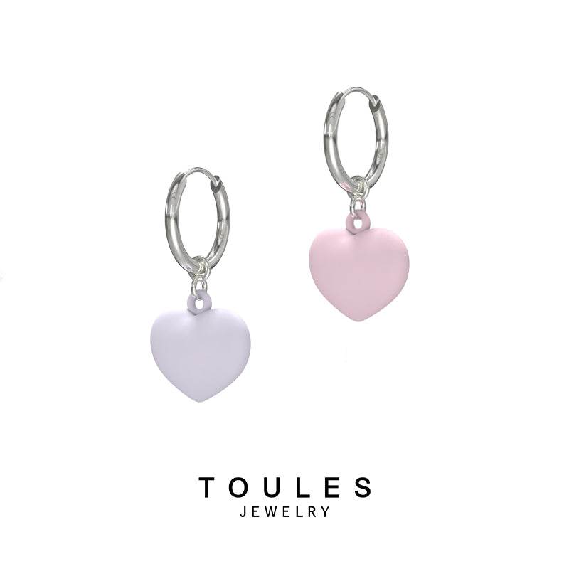 TOULES _ Silicone small love heart earrings