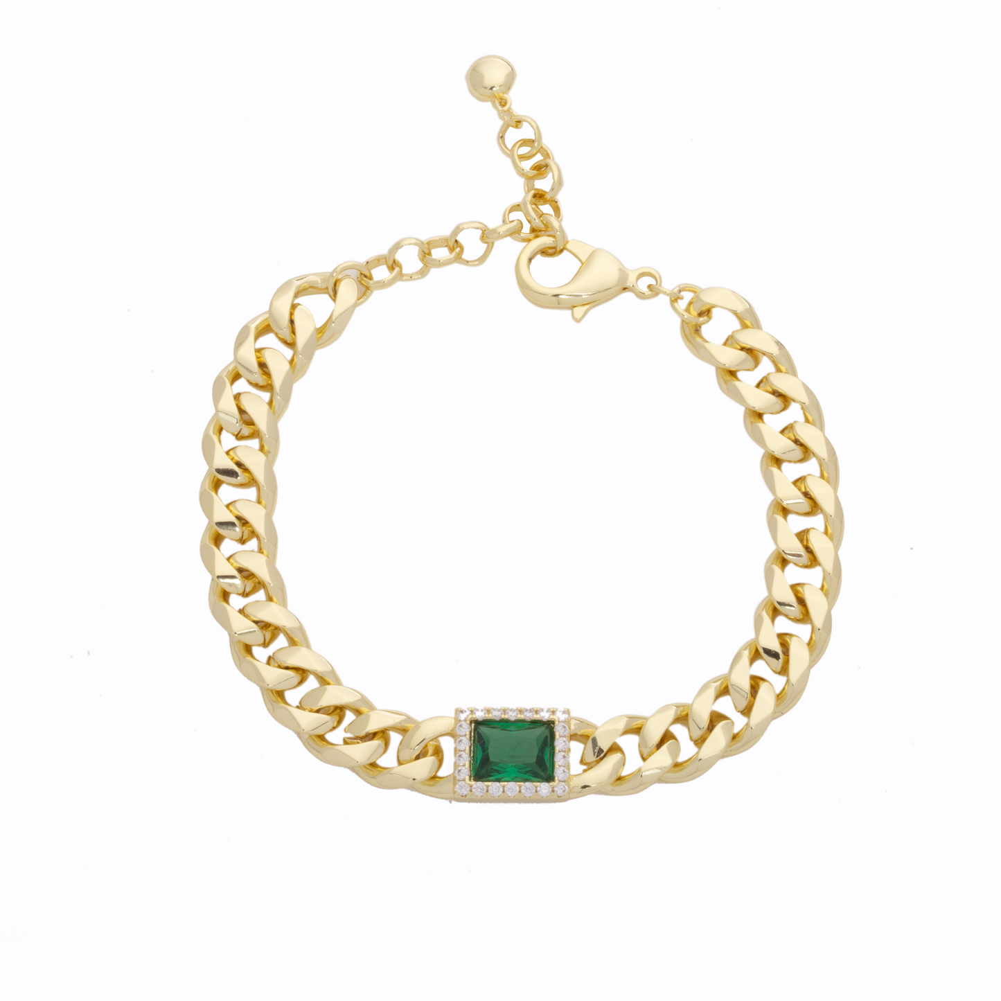 ZIVGREY_ Green Square crystal bracelet